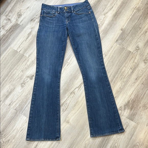 GAP 1969 Perfect Boot Low Rise Double Button Fly Dark Blue Bootcut Jeans / Sz 4L - Picture 1 of 9